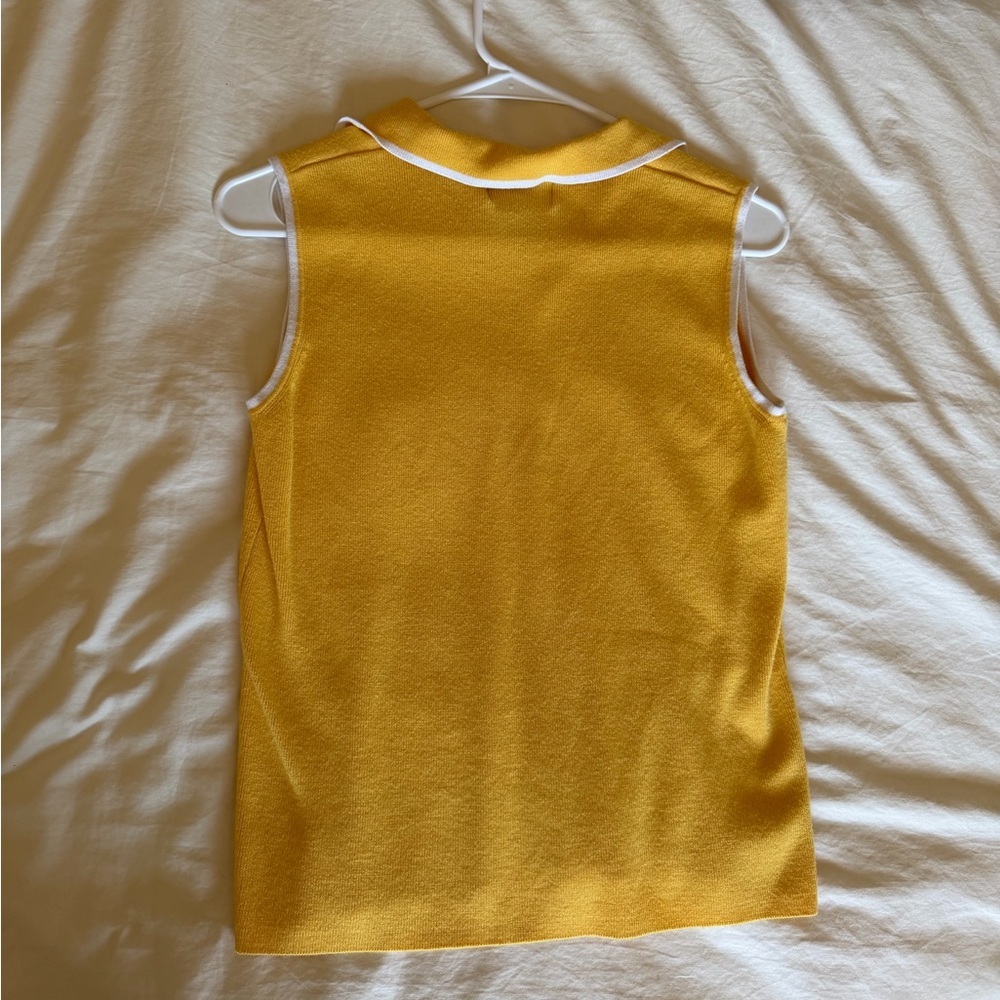 Yellow Collared Knit Tank - Picture 3 of 4